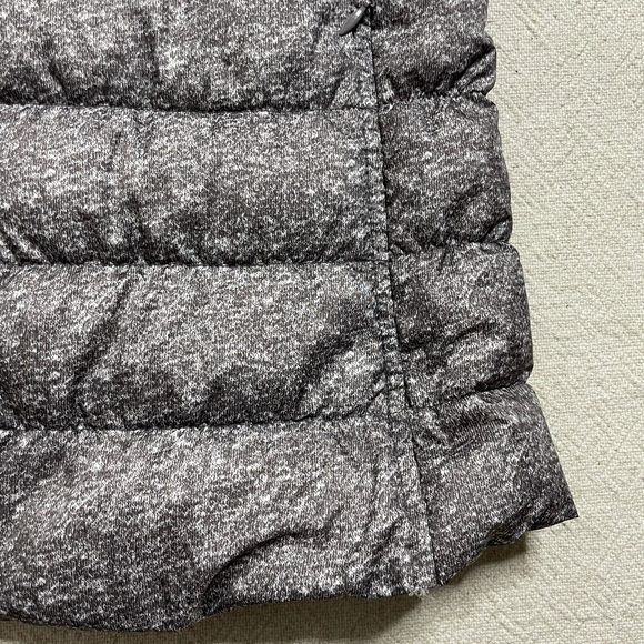 Blanc Noir Grey Melange Quilted Down Zip Up Puffer Vest S - Picture 3 of 6
